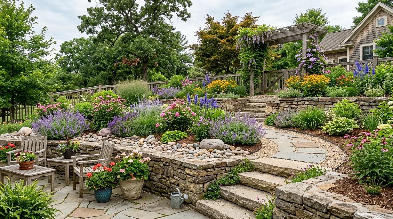 Patio-to-House Transition Planting